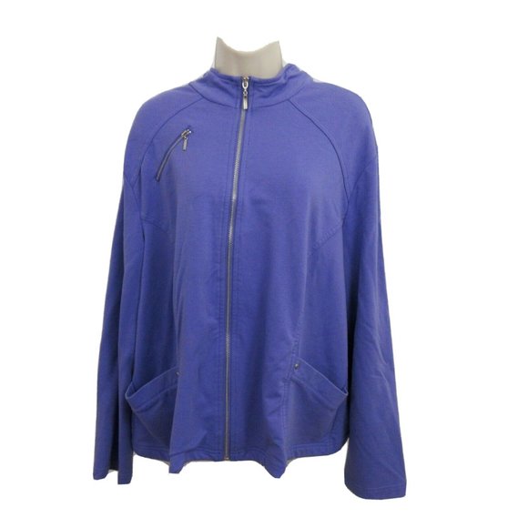 Links Jackets & Blazers - Vintage Links Casual Jacket Size X-Large Purple Full Zip Cotton Blend Pockets